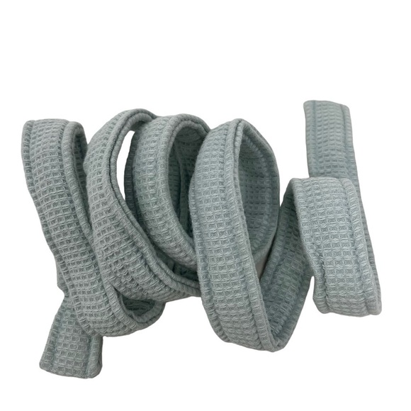 Hotel Collection Turkish Cotton Waffle Knit Maxi Bath Robe Pale Blue Size L Soft - Picture 11 of 15